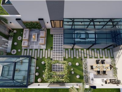 تصميم حديقة مع جلسات خارجية للسيد كرم حاتم في المكاسب (2)